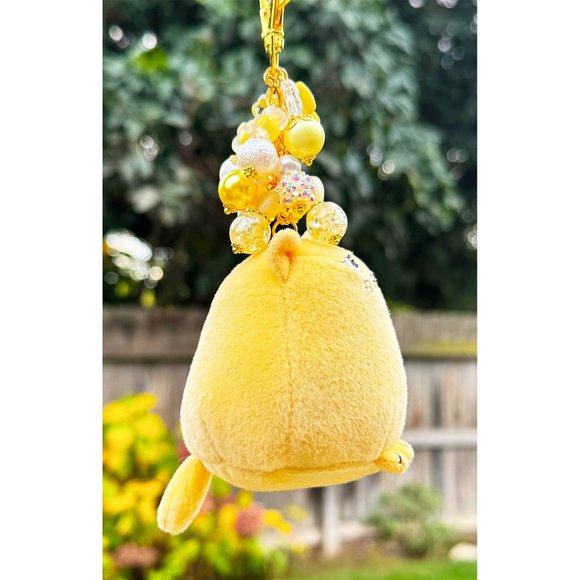 Cute Yellow Disabled Kitty Plush Keychain Purse Bag Charm - Picture 2 of 6